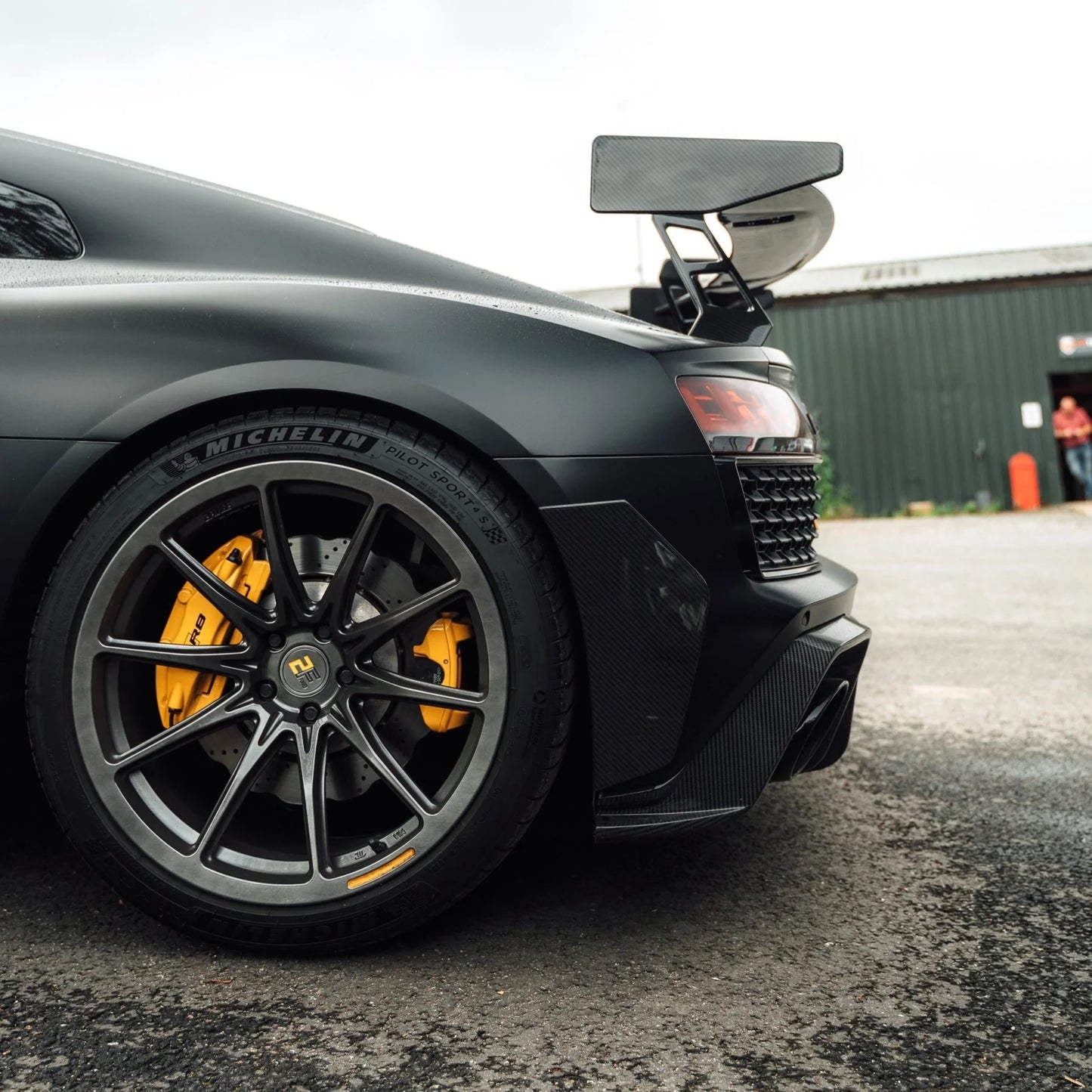 Audi R8 4S Pre-Preg Carbon Fiber Rear Bumper Canards by TRE