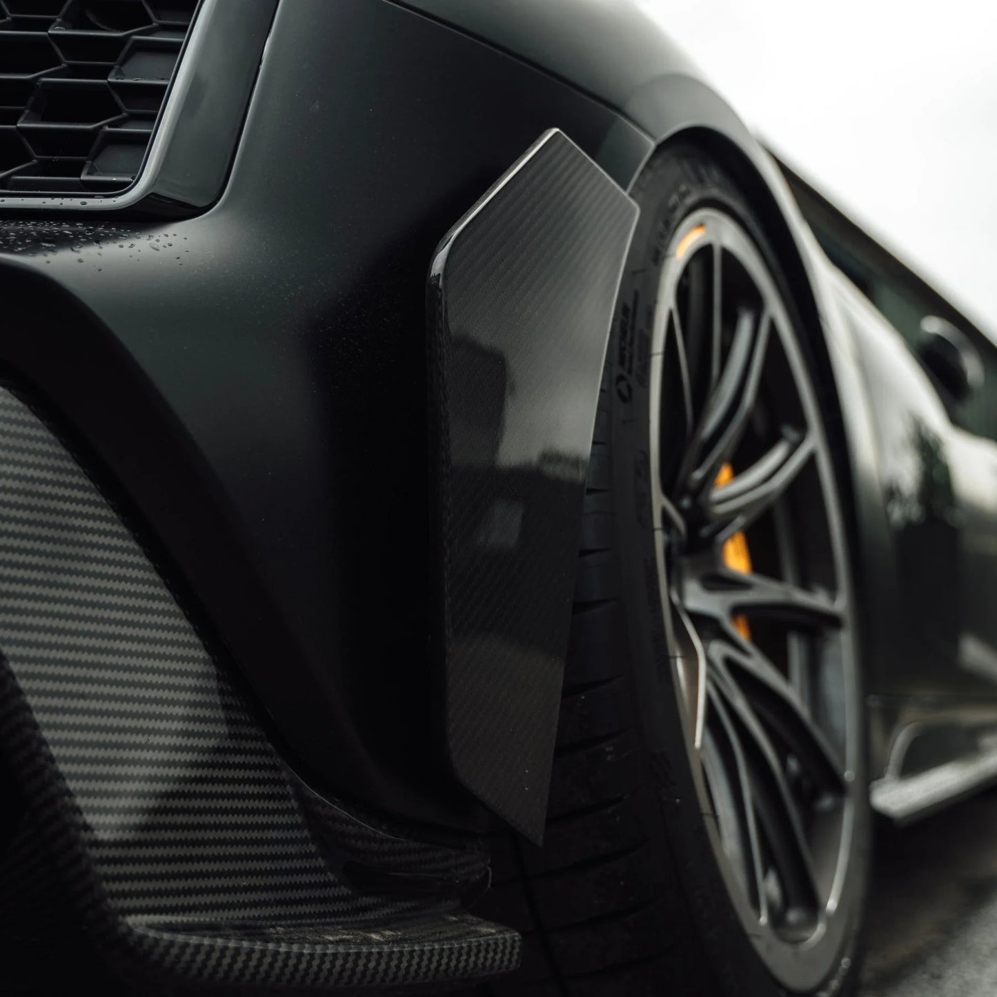 Audi R8 4S Pre-Preg Carbon Fiber Rear Bumper Canards by TRE
